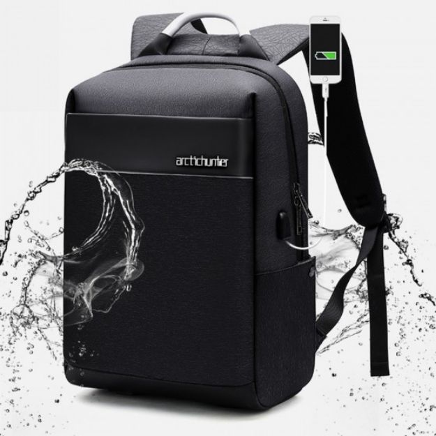 Picture of ARCTIC HUNTER  B00218 Backpack Waterproof Nylon 15.6 Inch Laptop Backpack USB Charging Business Professional Travel Backpack