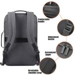 Picture of ARCTIC HUNTER B00330 Ultra Light Weight USB Cabin Size Travel Laptop Bag Multi Compartment Big Capacity Backpack