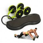 Picture of Revoflex Xtreme Double Roller Muscle Trainer Abdominal Wheel Energy Resistance Bands Gym Arm Training Fitness Neutral Male EVA Double Wheel Tensioner